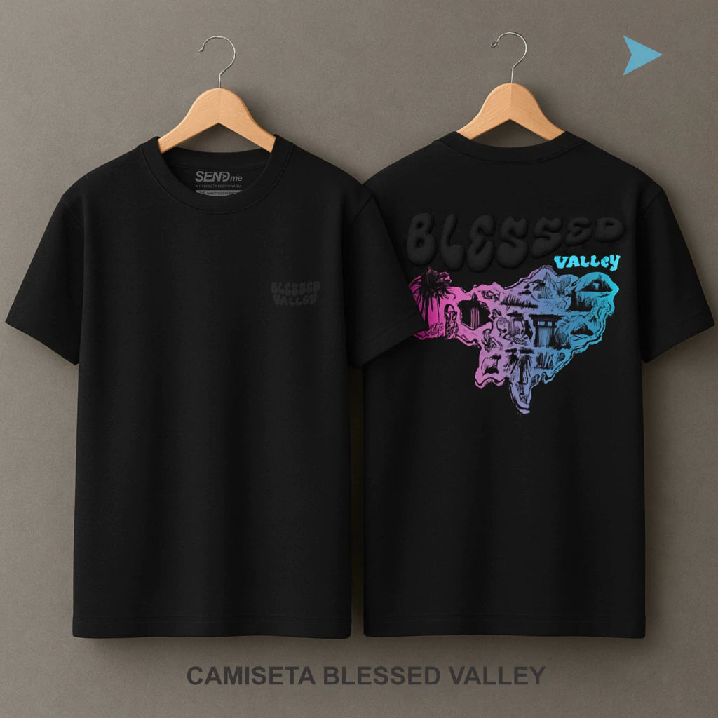 CAMISETA BLESSED VALLEY - O VALE DO RIBEIRA É O VALE DA BENÇÃO!  (BÁSICA)
