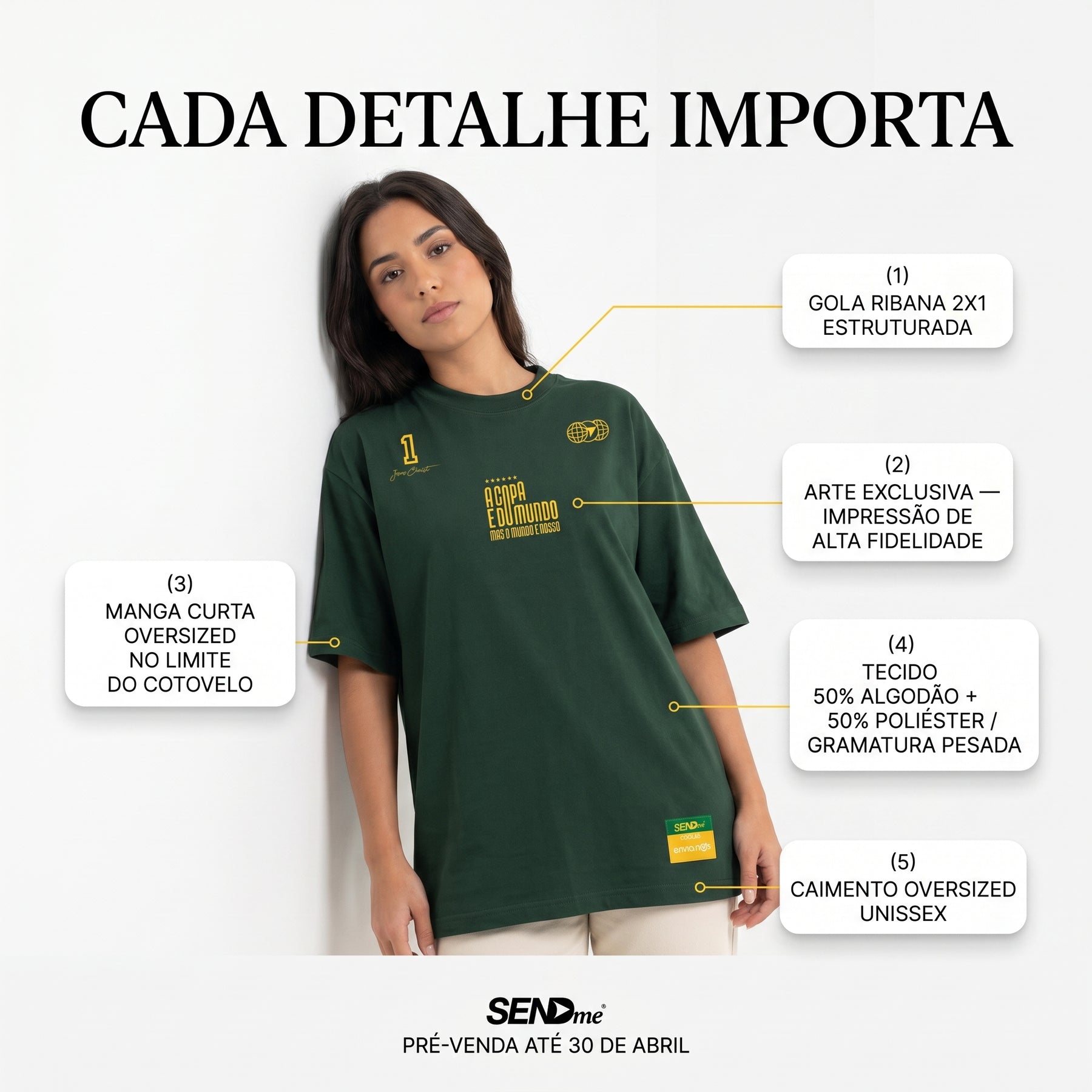 Camisa Copa 2026 / A COPA É DO MUNDO, MAS O MUNDO É NOSSO  (OVER SIZED)