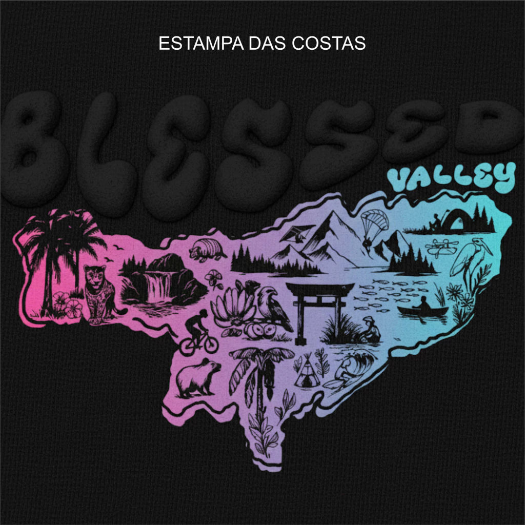 CAMISETA BLESSED VALLEY - O VALE DO RIBEIRA É O VALE DA BENÇÃO!  (BÁSICA)