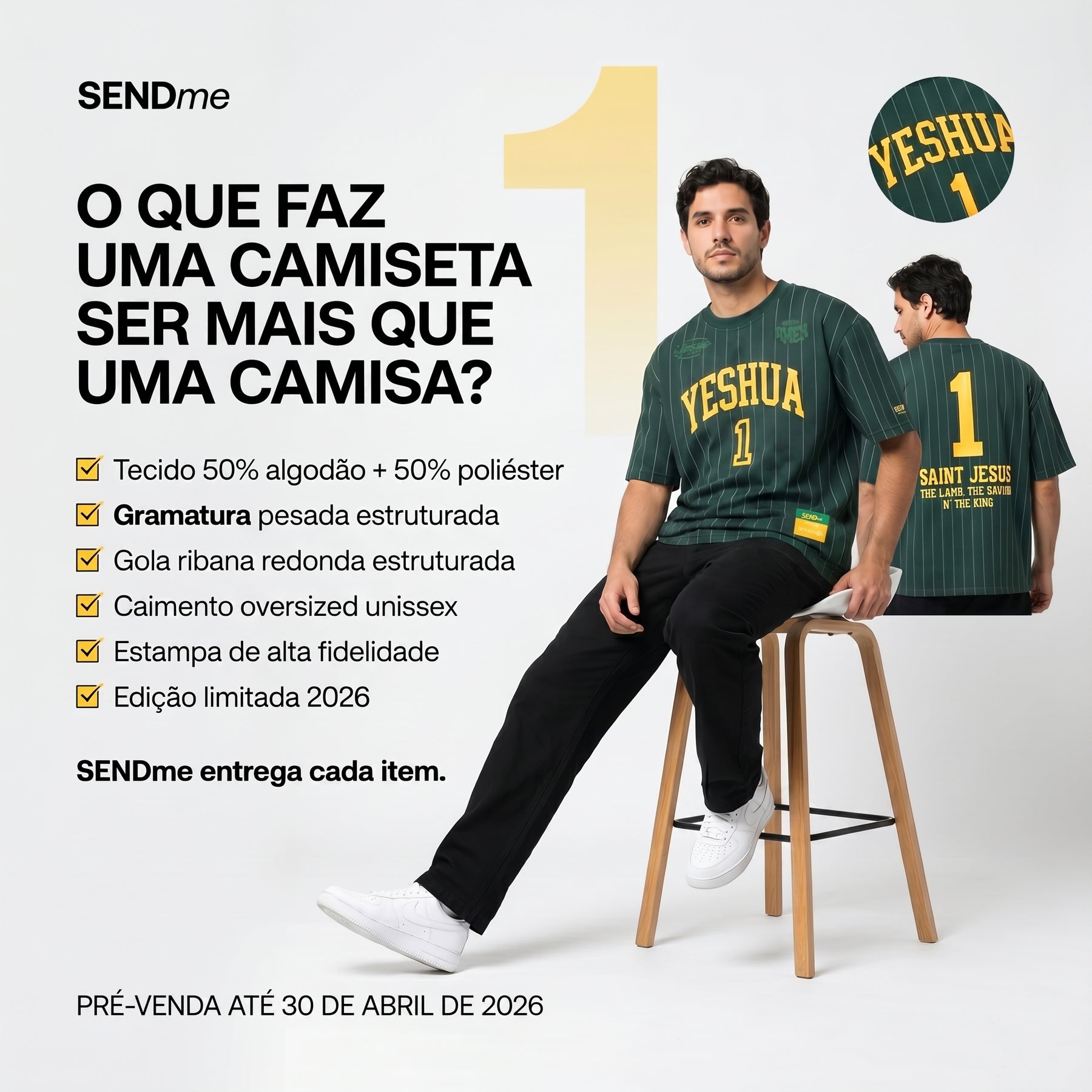 Camisa Copa 2026 / YESHUA VERDE (OVER SIZED)