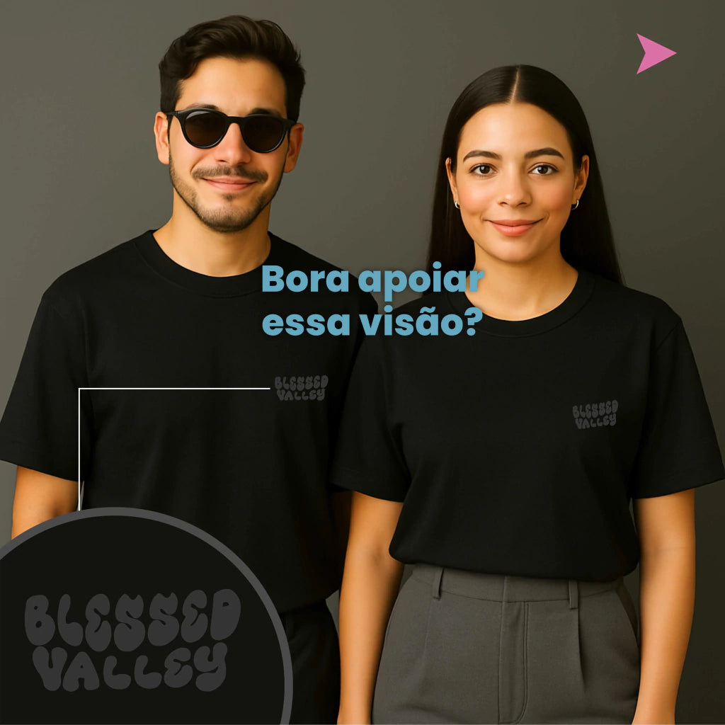 CAMISETA BLESSED VALLEY - O VALE DO RIBEIRA É O VALE DA BENÇÃO!  (BÁSICA)