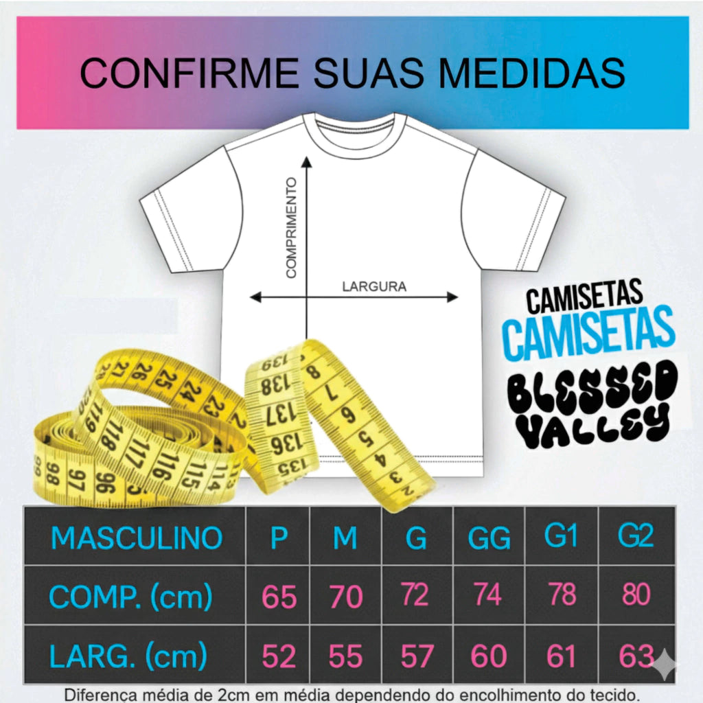 CAMISETA BLESSED VALLEY - O VALE DO RIBEIRA É O VALE DA BENÇÃO!  (BÁSICA)