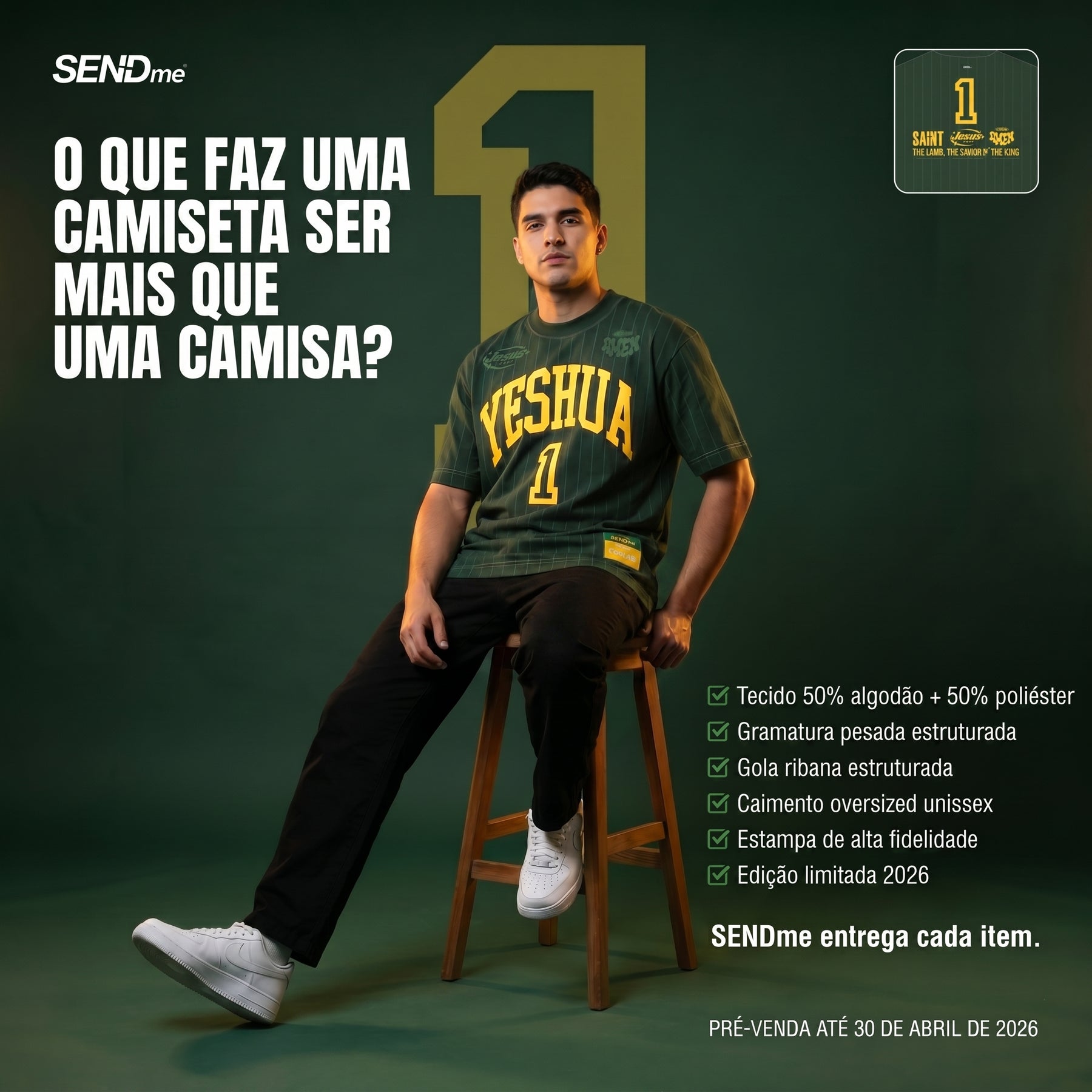 Camisa Copa 2026 / YESHUA VERDE (OVER SIZED)