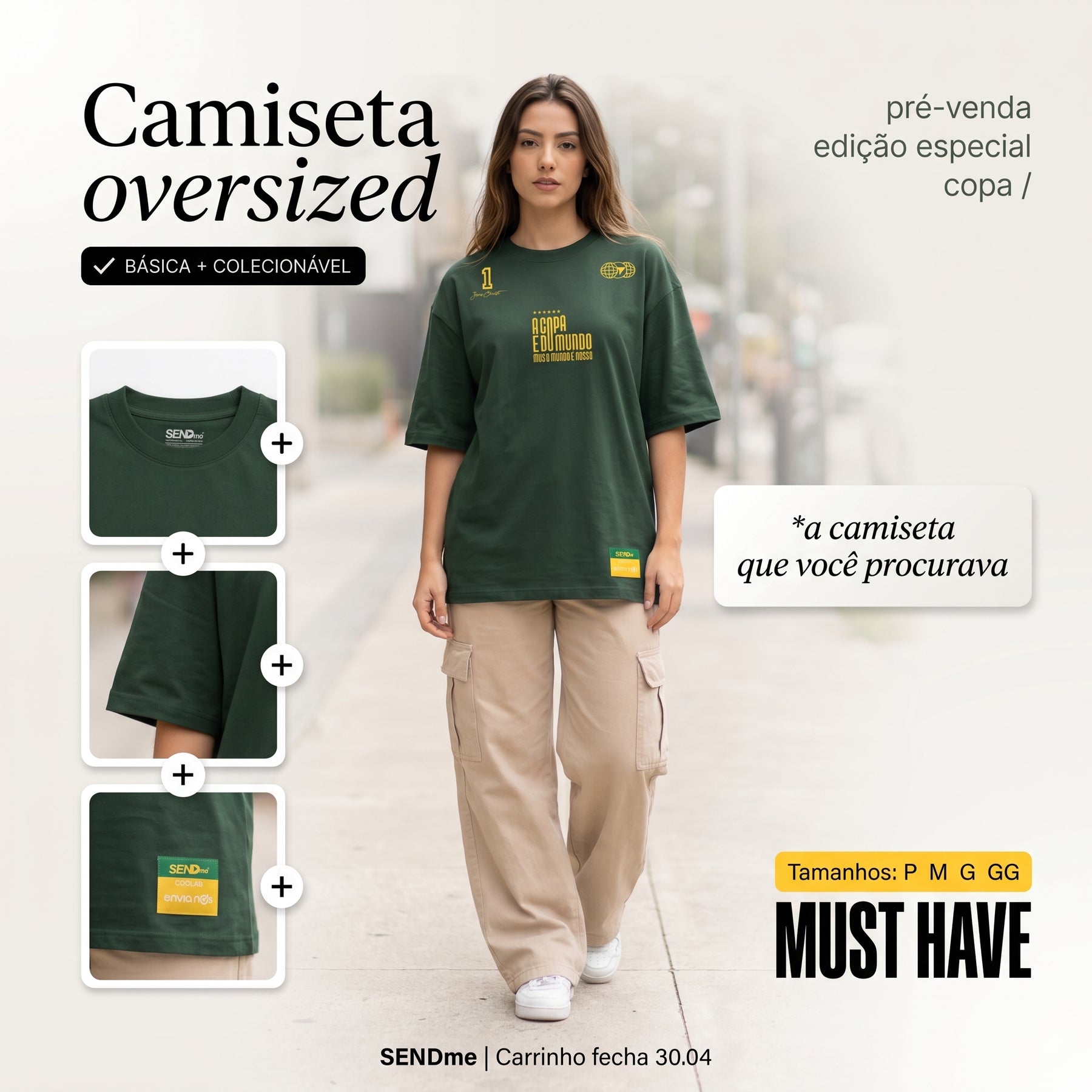 Camisa Copa 2026 / A COPA É DO MUNDO, MAS O MUNDO É NOSSO  (OVER SIZED)