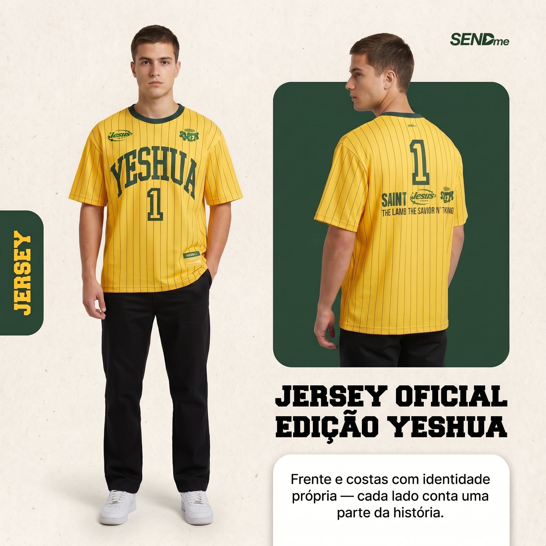 Camisa Copa 2026 / YESHUA AMARELA  (OVER SIZED)
