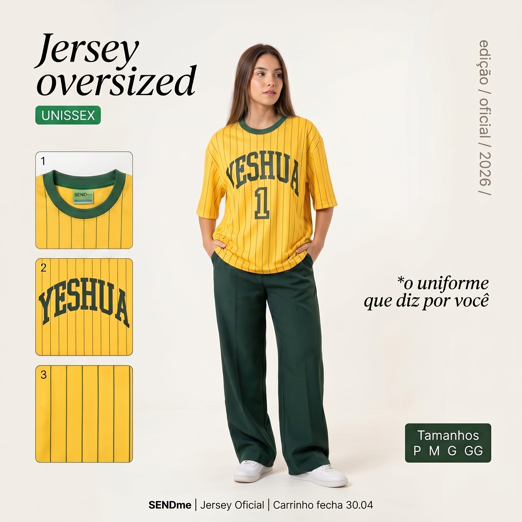 Camisa Copa 2026 / YESHUA AMARELA  (OVER SIZED)