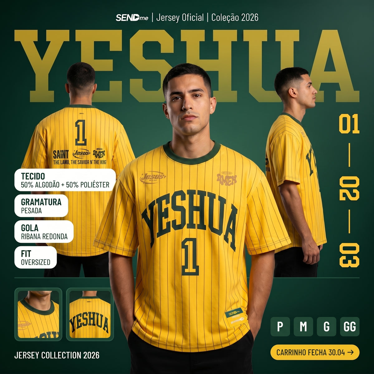 Camisa Copa 2026 / YESHUA AMARELA  (OVER SIZED)
